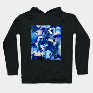 Deep blue  -  Night blue abstract landscape, abstract art, blue ink. Hoodie